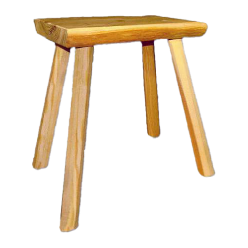 Vierbein-Hocker aus Eiche, mit Steckbeinen, zerlegbar
