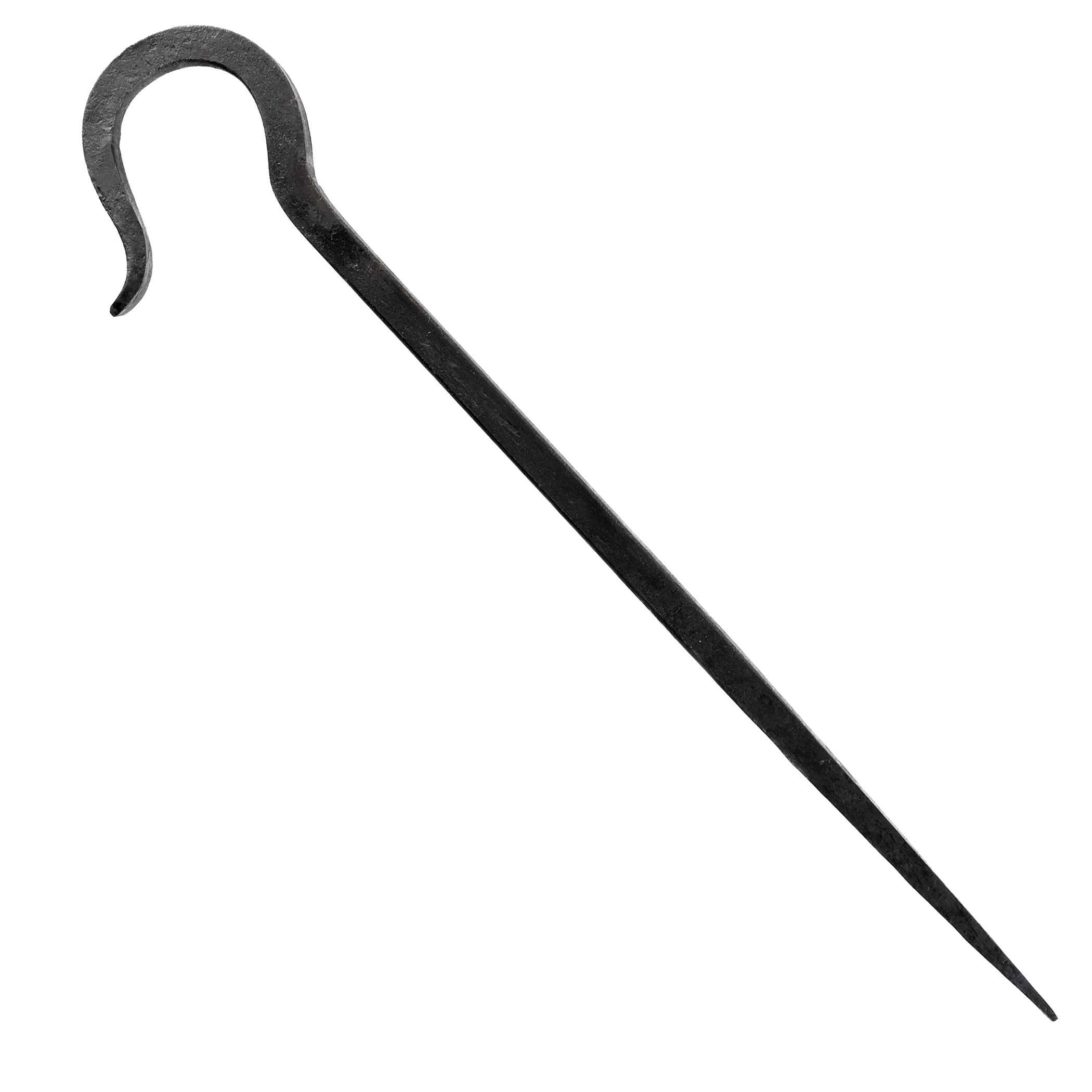 Handgeschmiedeter mittelalterlicher Zelthering, mit rundem Kopf, ca. 34 cm