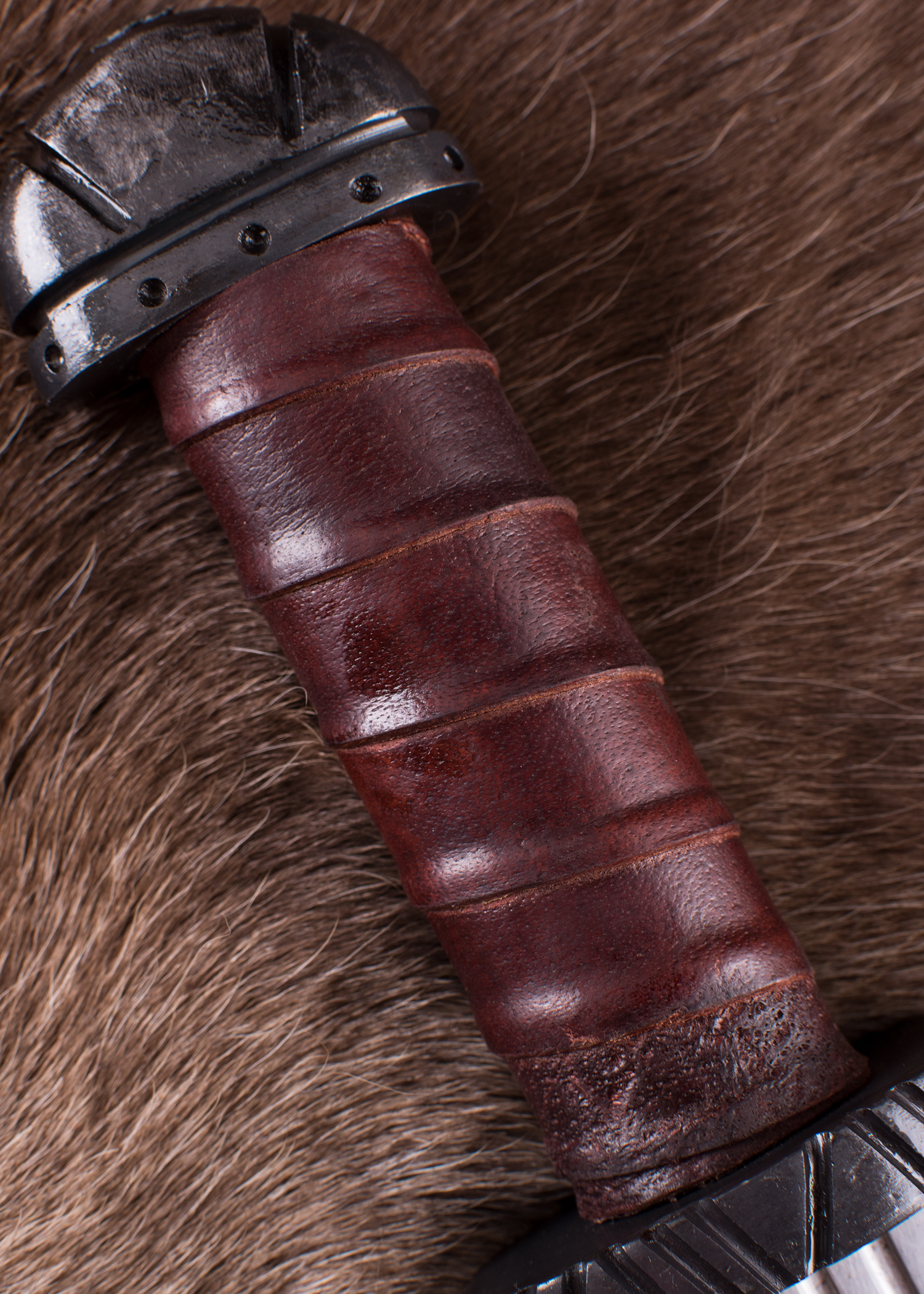 Wikinger-Langsax mit Ledergriff