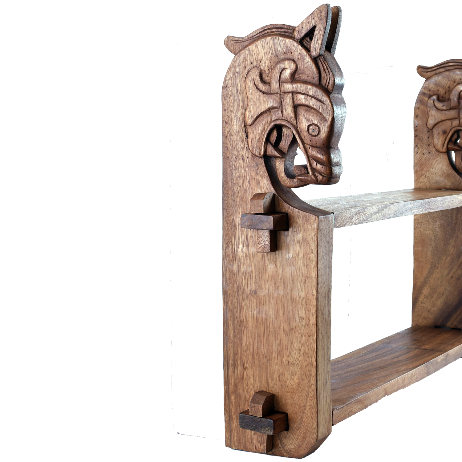 Wikinger Holzregal Drachenkopf