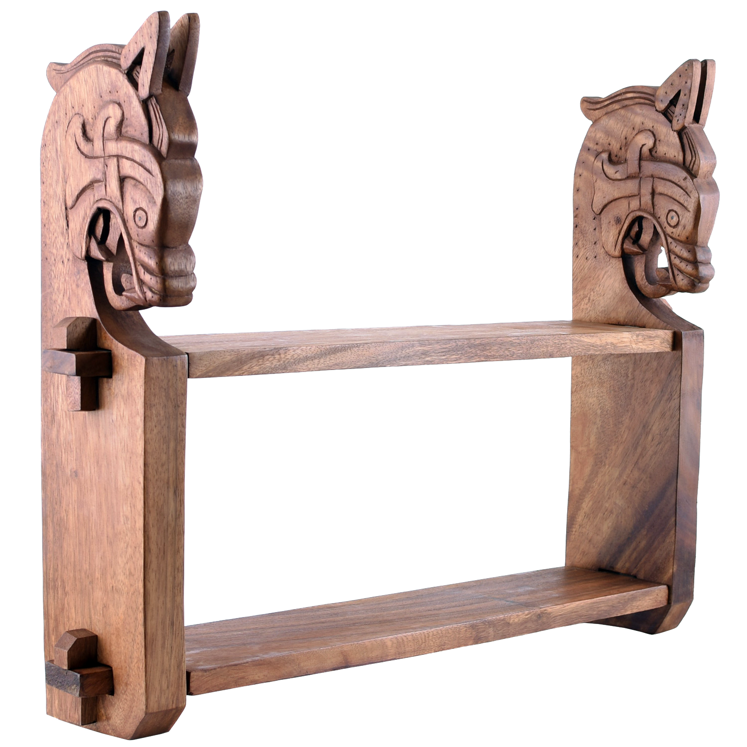 Wikinger Holzregal Drachenkopf
