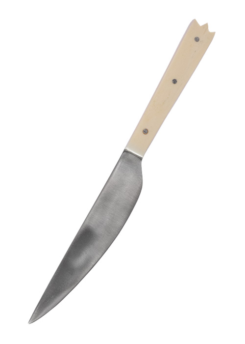 Essmesser mit Griff aus Knochen, 19 cm mit Scheide