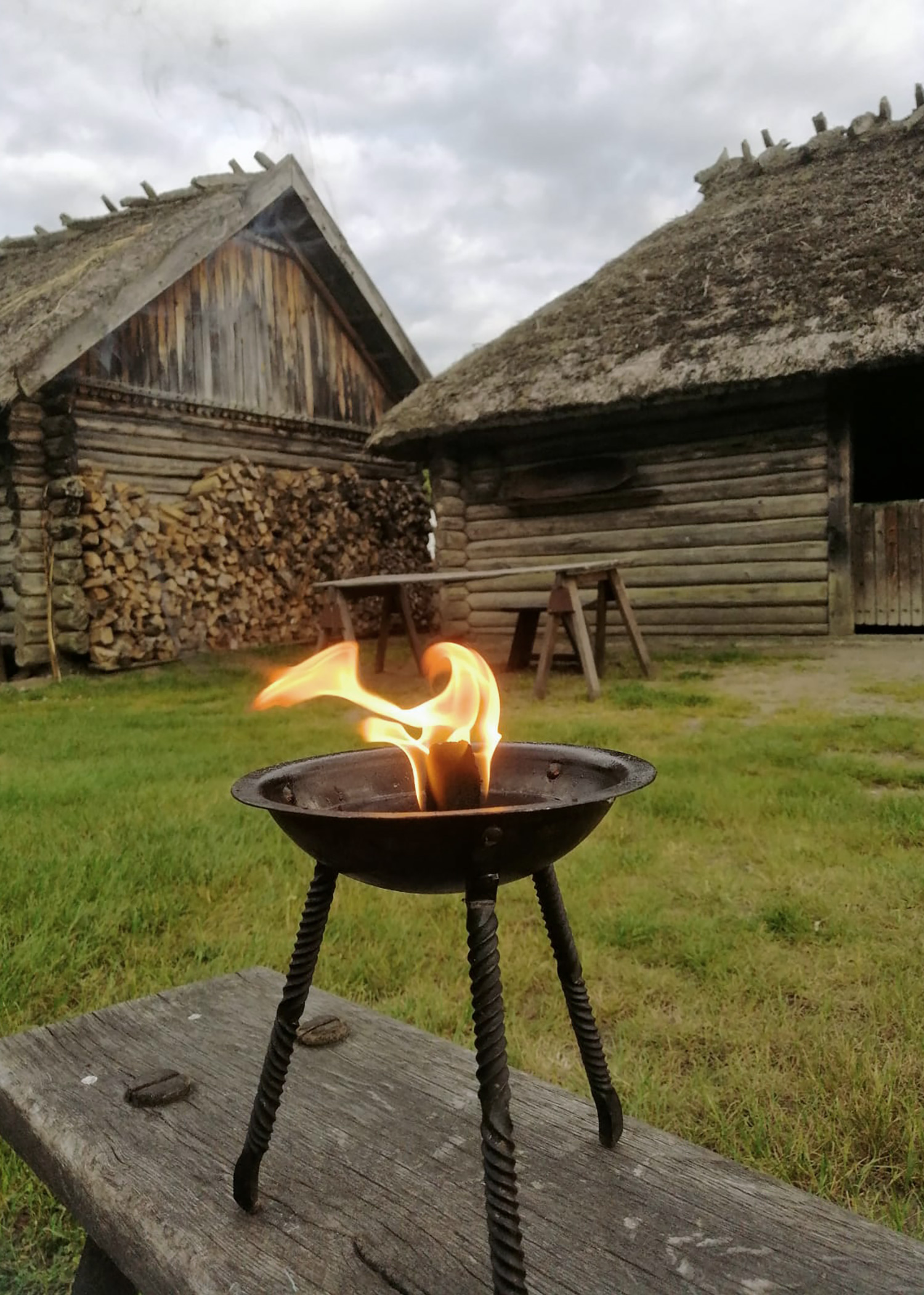 Kleine Oseberglampe, Handgeschmiedet