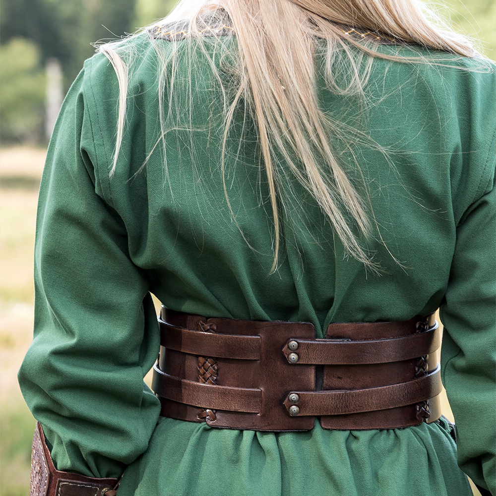 Wikinger Kleid mit Hexenstich verziert, grün Wikinger Kleid mit Hexenstich verziert, grün