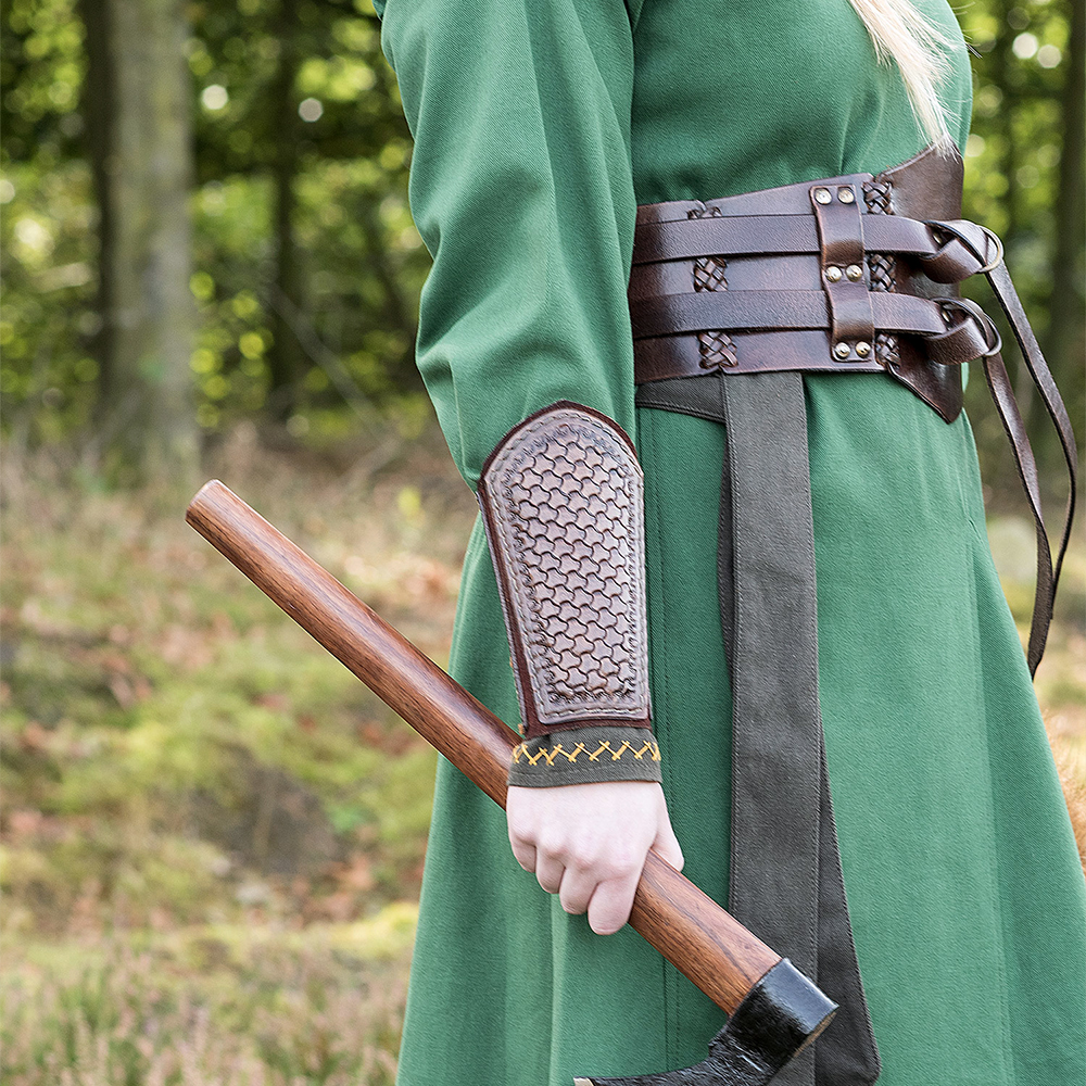 Wikinger Kleid mit Hexenstich verziert, grün Wikinger Kleid mit Hexenstich verziert, grün