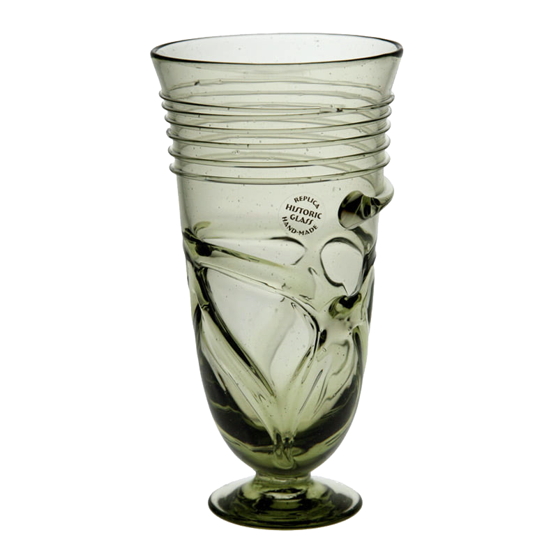 Glas mit Glasfadendekor, Replik nach Original aus Holm, Schweden