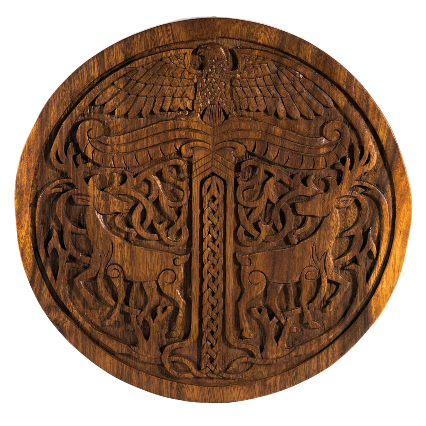 Irminsul, massive Holzscheibe