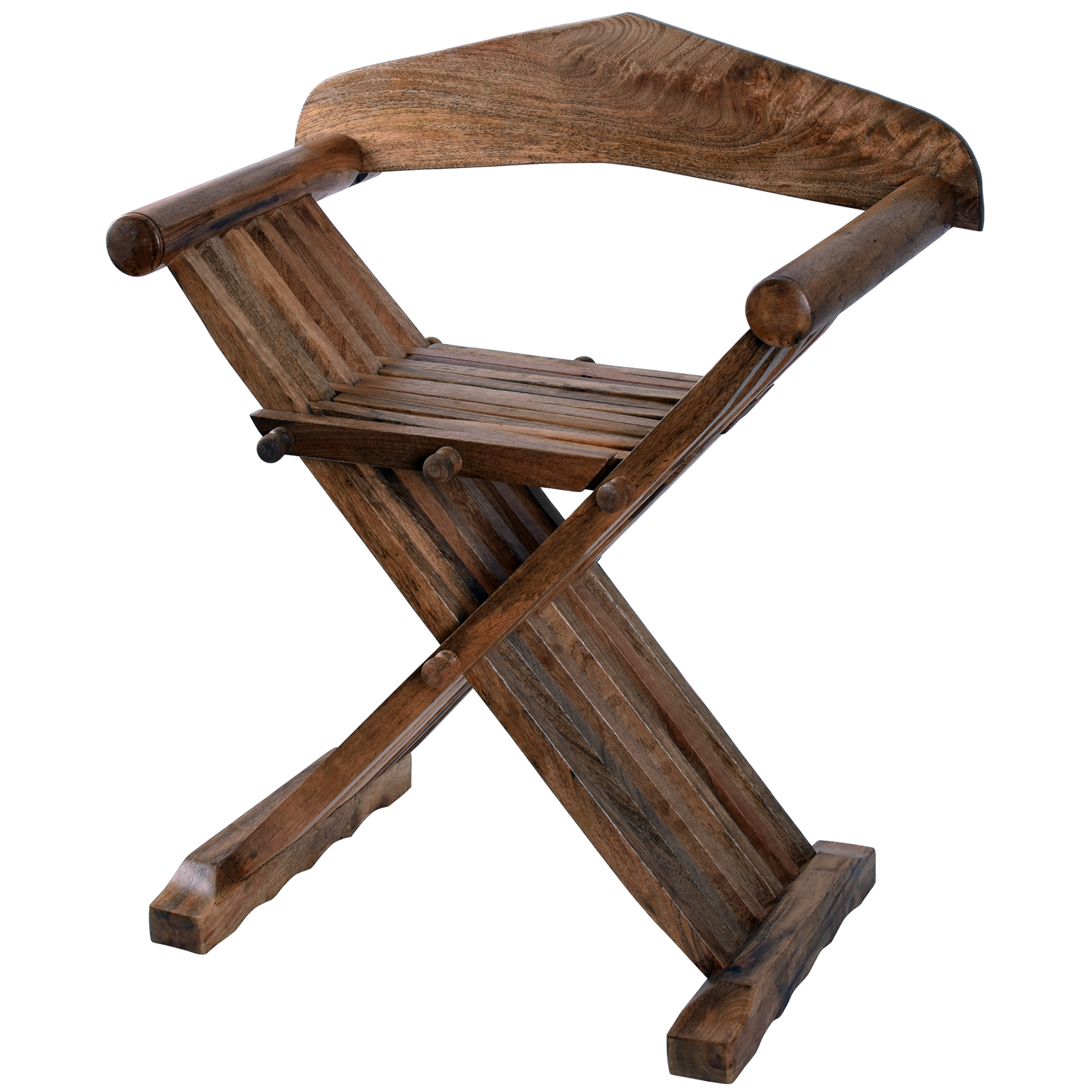 Mittelalter Scherenstuhl mit Rückenlehne