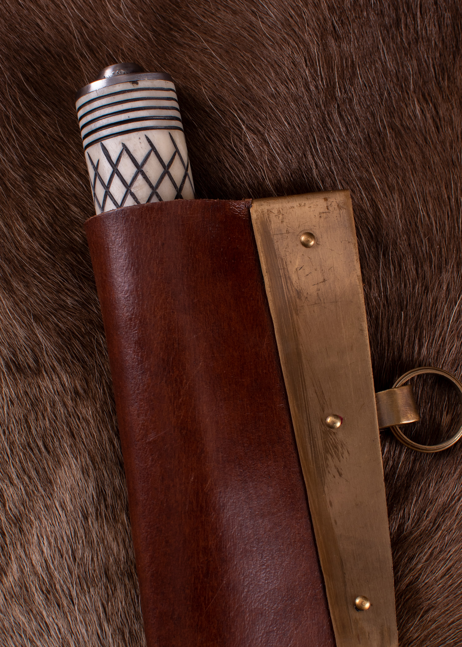 Wikinger Skramasax, Saxmesser mit Knochengriff