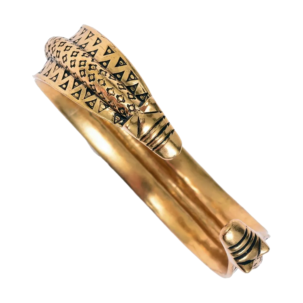 Wikinger-Armreif mit zentralem Wulst, Replik nach Original aus dem Baltikum, in M aus Bronze Wikinger-Armreif mit zentralem Wulst, Replik nach Original aus dem Baltikum, in M aus Bronze