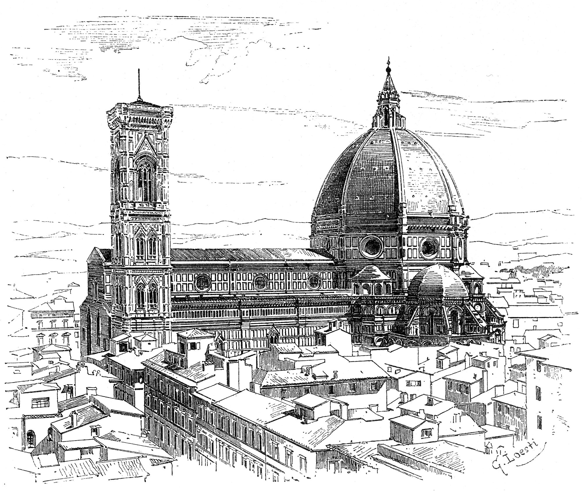 1436: Nach der Fertigstellung der Kuppel durch Filippo Brunelleschi