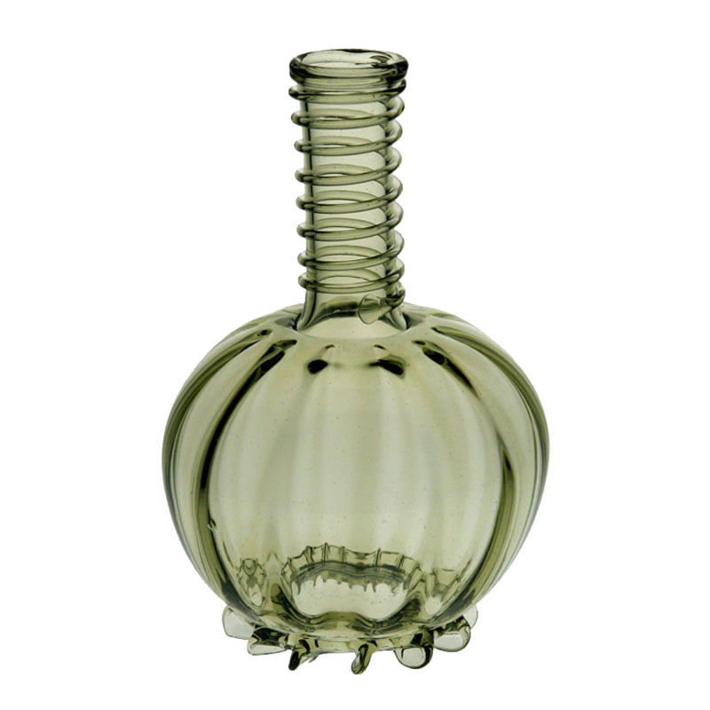 Spätmittelalterlicher Glasflasche mit spiralförmigen Hals, nach Original aus Böhmen