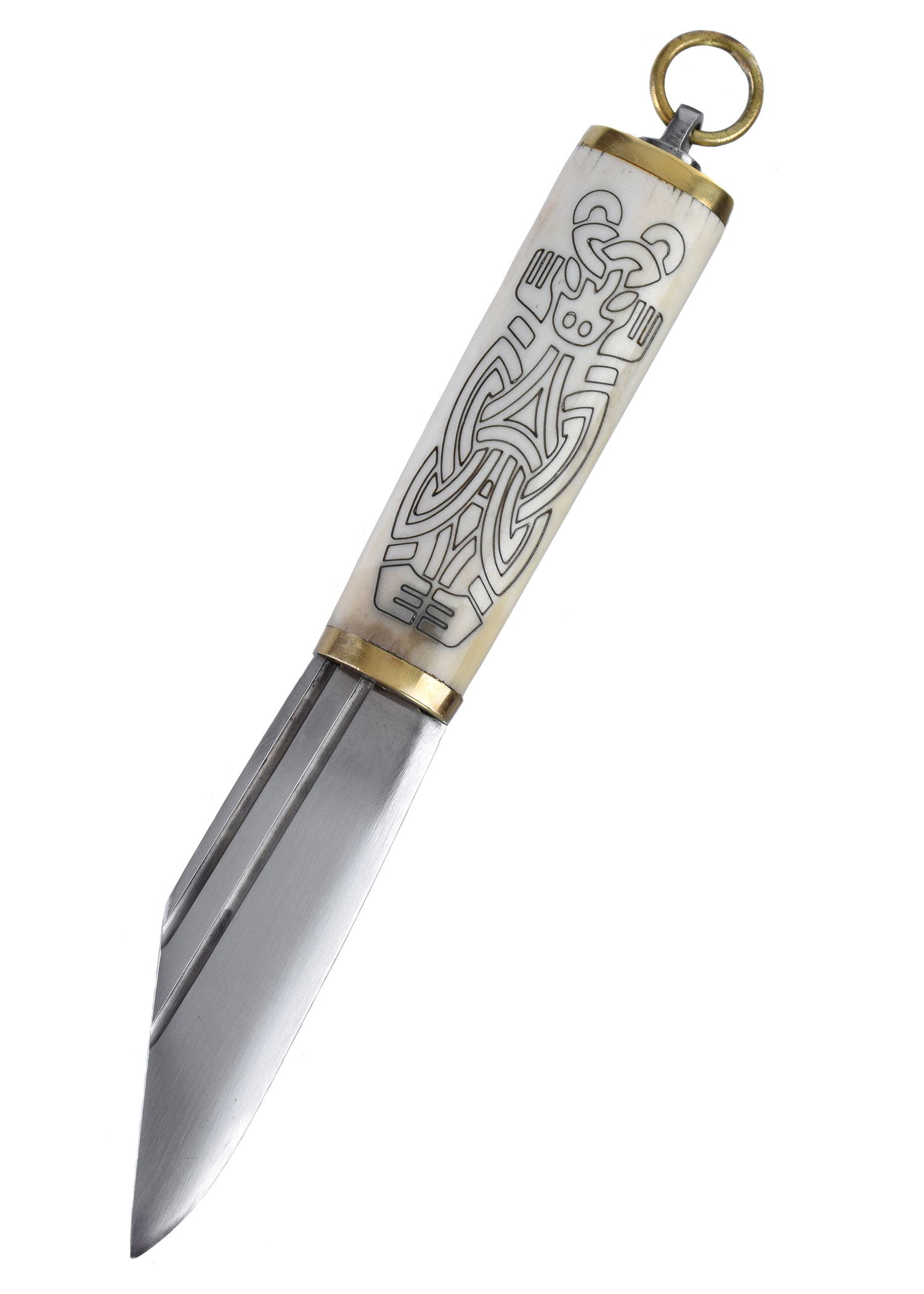 Kleiner Wikinger-Sax, Knochengriff im Borrestil, 9./10. Jh.