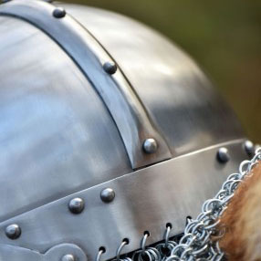 Wikinger Brillenhelm, mit Kettenbrünne, 2 mm Stahl