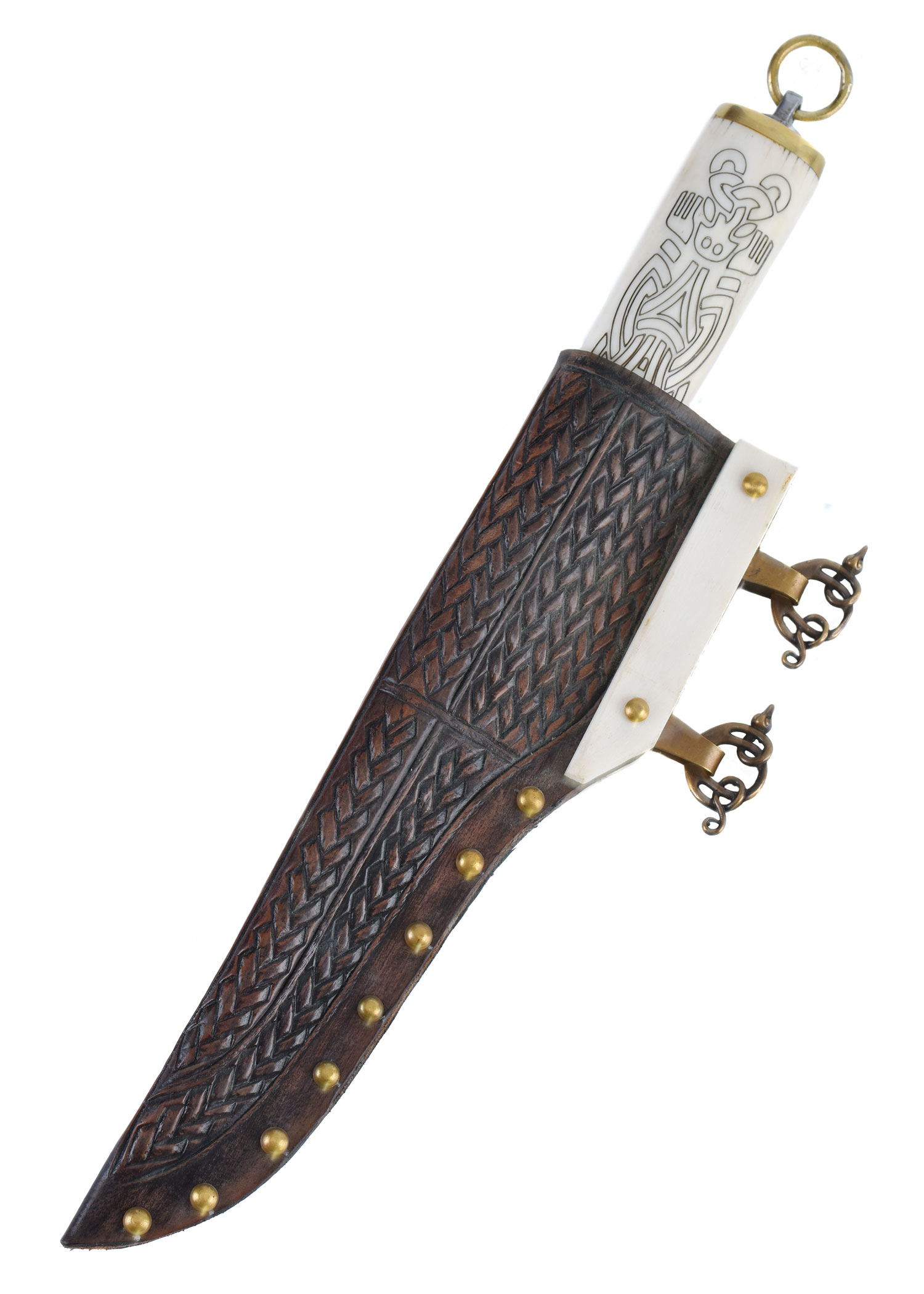 Kleiner Wikinger-Sax, Knochengriff im Borrestil, 9./10. Jh.