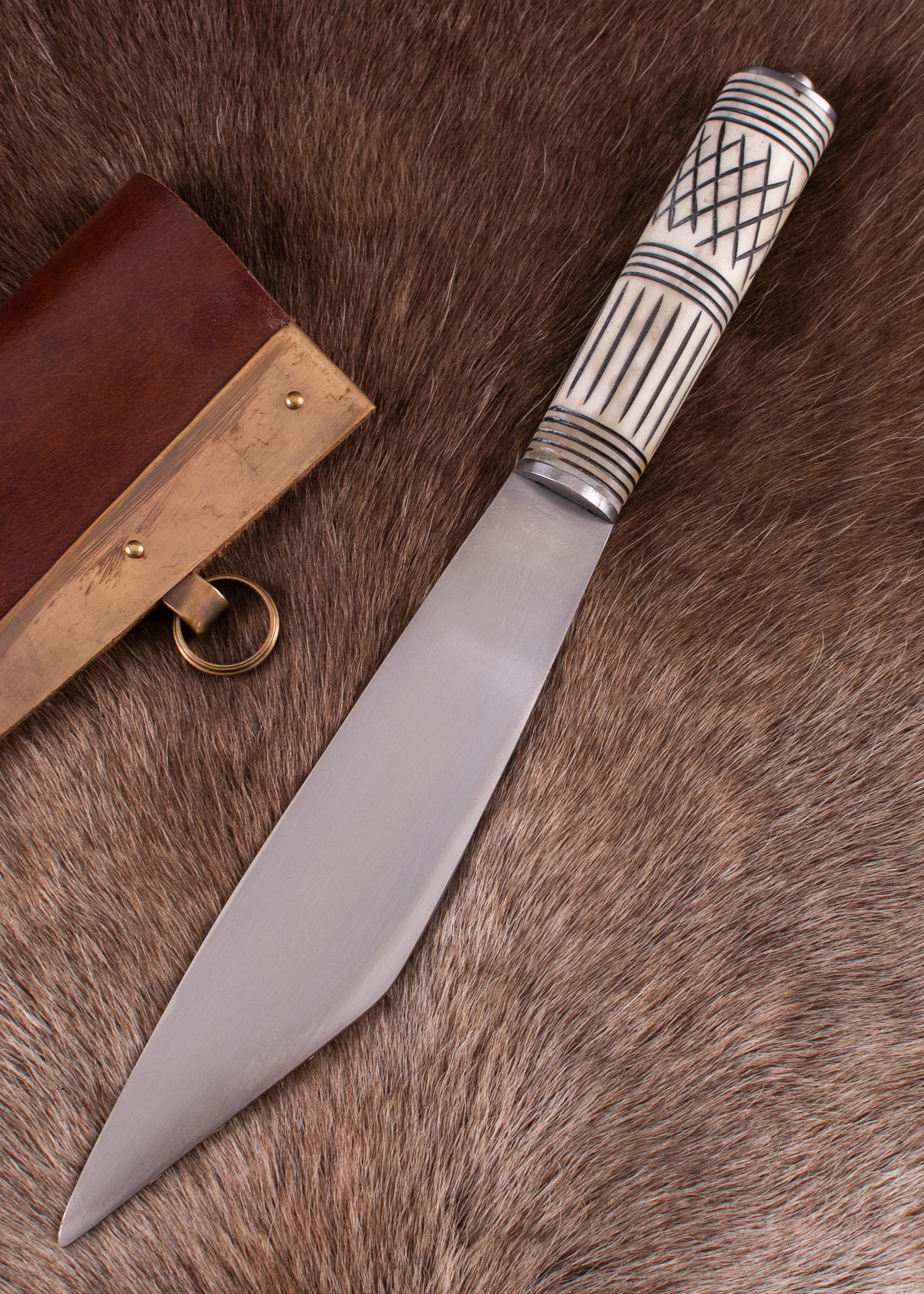 Wikinger Skramasax, Saxmesser mit Knochengriff